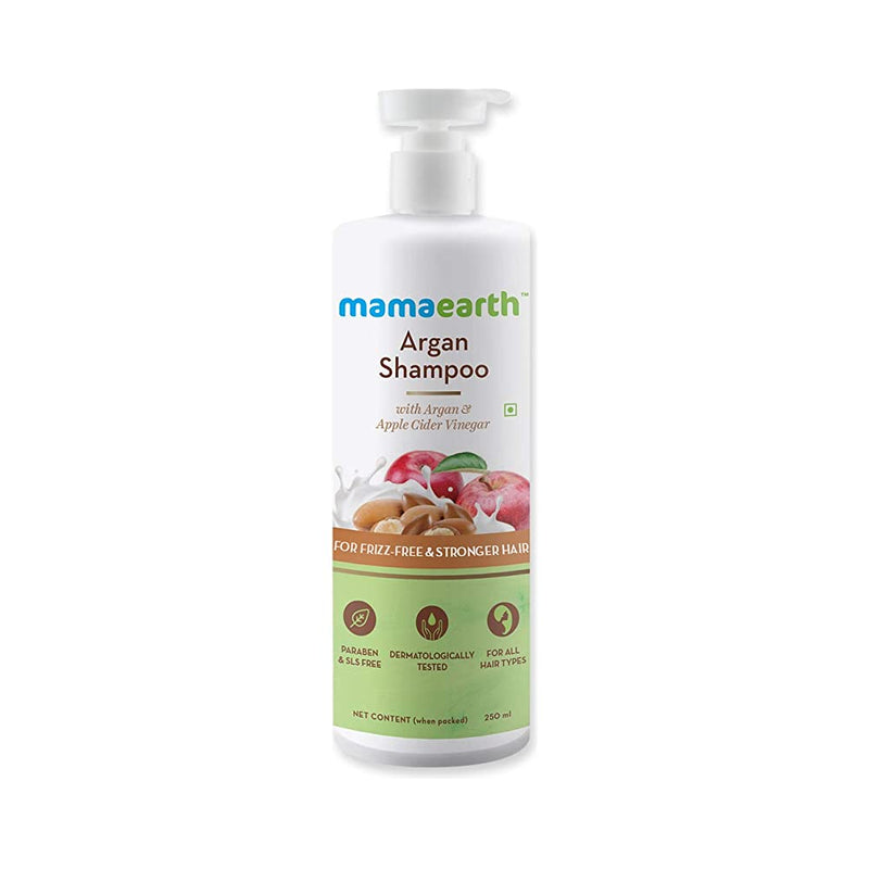 Shop Mamaearth Argan Shampoo with Argan and Apple Cider Vinegar for Frizz-free and Stronger Hair - 250 ml