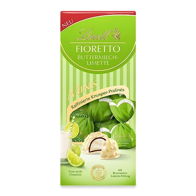Lindt FIORETTO MINIS BUTTERMILCH Limette Small pralines with a Buttermilk-Lime Filling Covered in White Chocolate 115gm