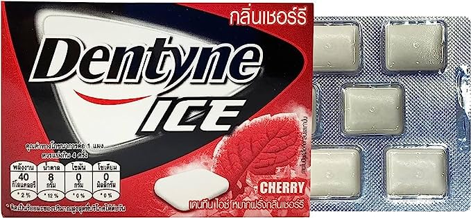 Dentyne Sugar Free Ice Chewing Gum Cherry Flavour Each Strip Contain 8 Stuck 11.2g (Pack Of 2) Pocket Pack