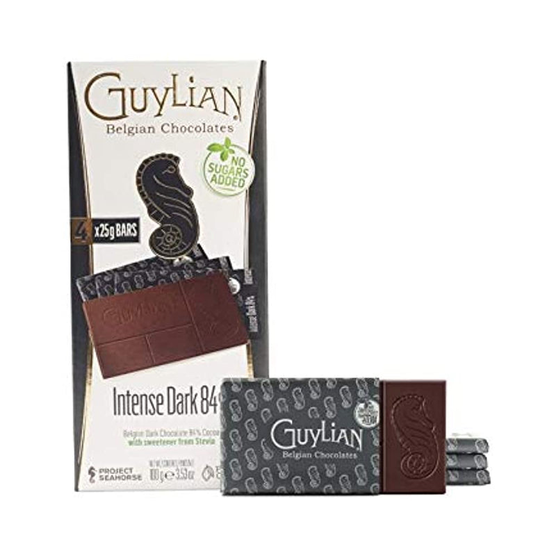 Shop Guylian Intense Dark 84% Sugar Free ( with Sweetener from Stevia ) Chocolate Bar, 100g