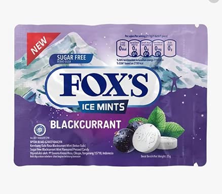 Shop Fox's Sugar Free Blackcurrant Flavour Ice Mints (Pack Of 2), 25g Each