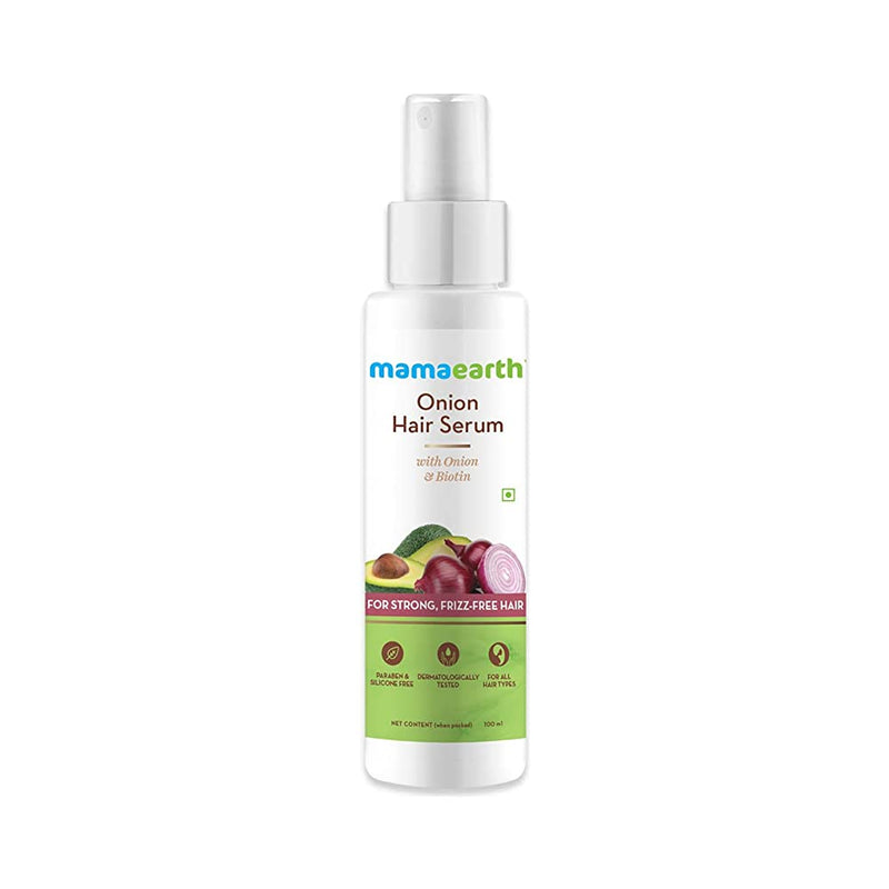 Shop Mamaearth Onion Hair Serum with Onion and Biotin for Strong, Frizz-Free Hair - 100 ml