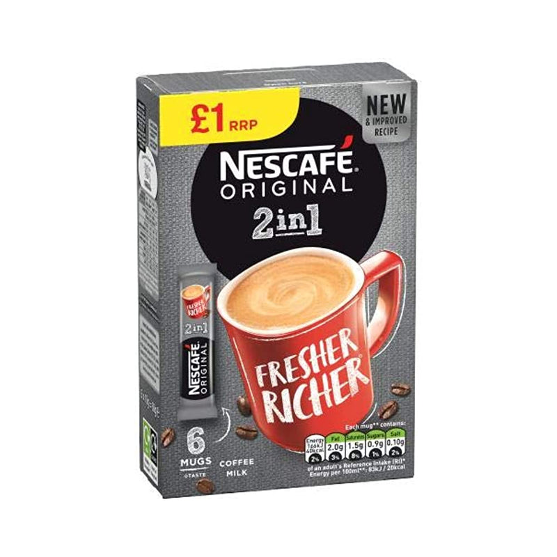 Shop COUGAR Nescafe Original 2 in 1 Fresher & Richer, 6 Mugs