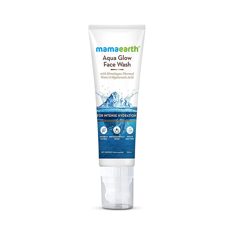 Shop Mamaearth Aqua Glow Face Wash With Himalayan Thermal Water and Hyaluronic Acid for Intense Hydration - 100ml