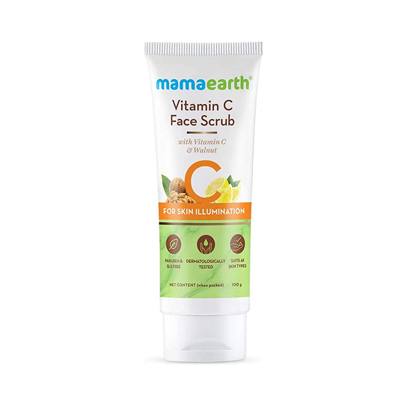 Shop Mamaearth Vitamin C Face Scrub for Glowing Skin, With Vitamin C and Walnut For Skin Illumination - 100 g