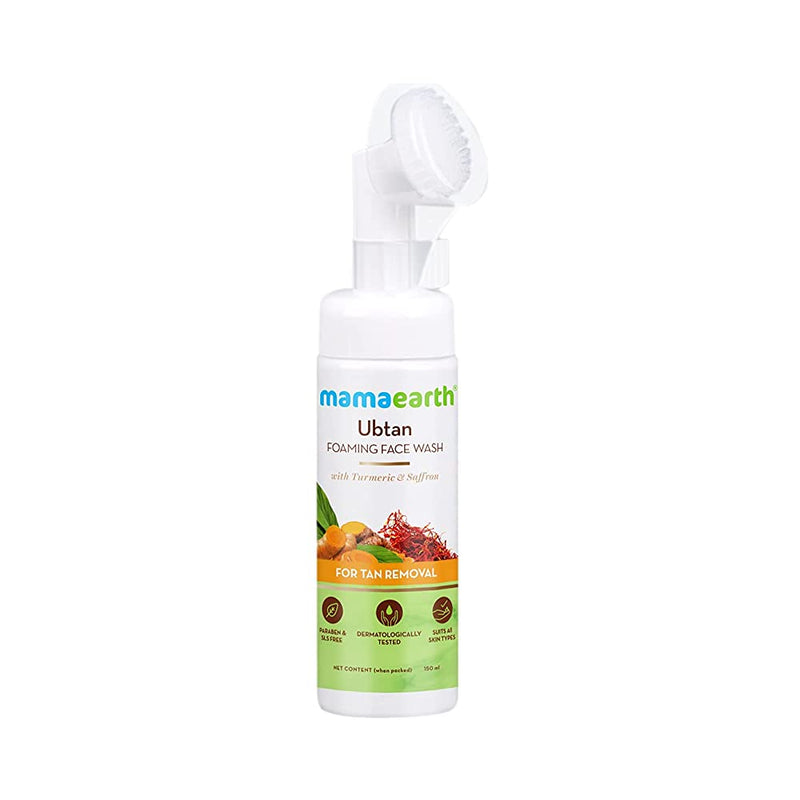 Shop Mamaearth Ubtan Foaming Face Wash with Turmeric and Saffron for Tan Removal - 150ml