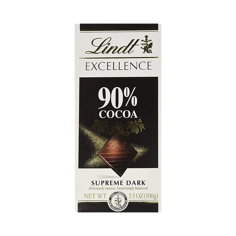 Shop Lindt Excellence 90% Cocoa Dark Supreme Noir Chocolate Bar (100G)