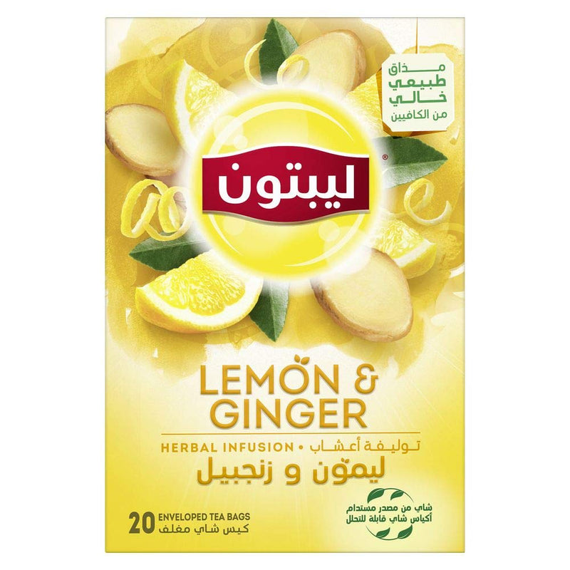 Shop Lipton Lemon Ginger Herbal Infusion 20 Tea Bags ( 20 X 1.6g ) 32g