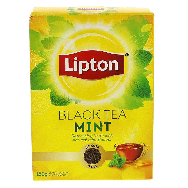 Shop Lipton Black Tea Mint Box 180g