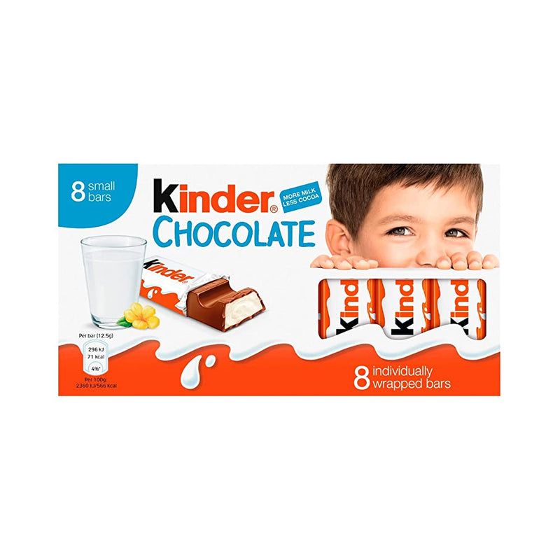 Shop Kinder Chocolate 8 Bars (Pack of 2), 100g Each