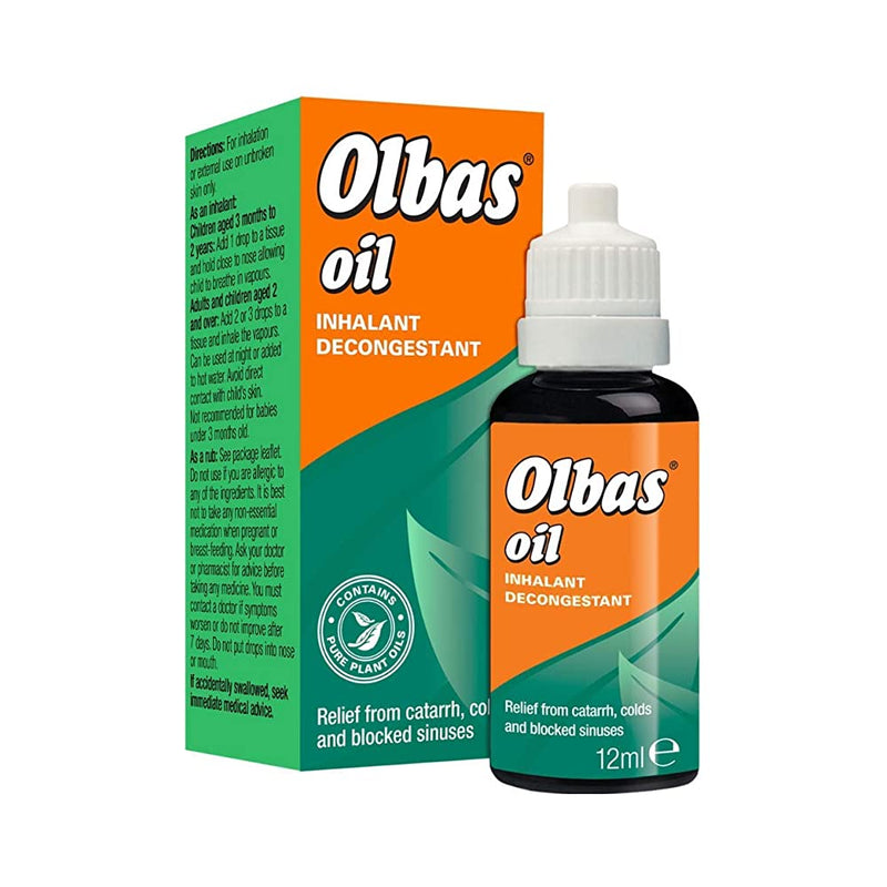 Shop Olbas Oil Inhalant Decongestant Blocked Sinuses Relief Oil 12ml