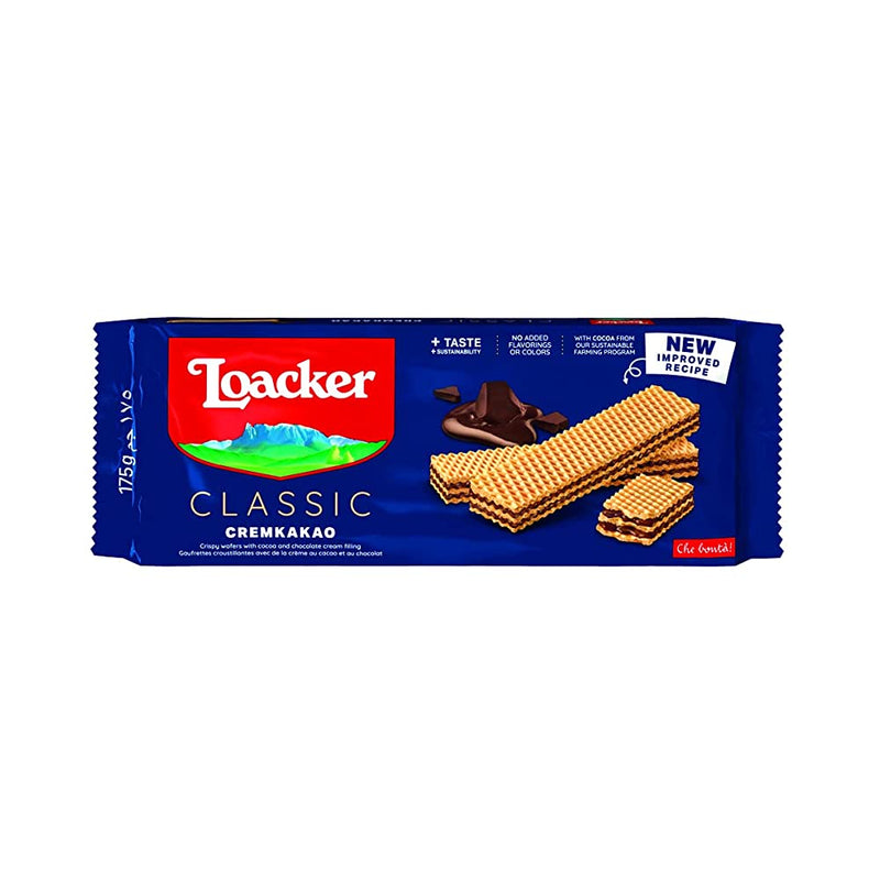 Shop Loacker Classic Wafer Cremkakao(Chocolate) 175g - Italy