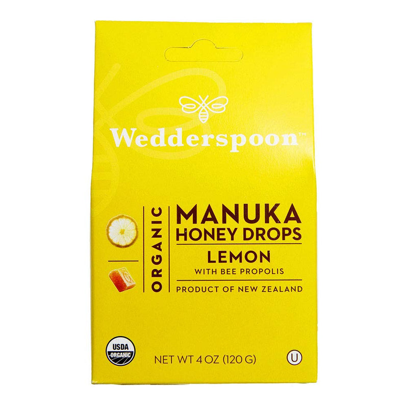 Shop Wedderspoon, Organic Manuka Honey Drops, Lemon With Bee Propolis, 4 oz (120 g)