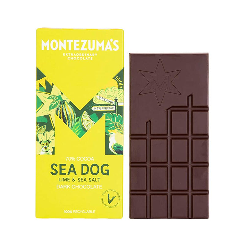 Shop Montezuma's 70% Cocoa Sea Dog Lime & Sea Salt Dark Chocolate 90g