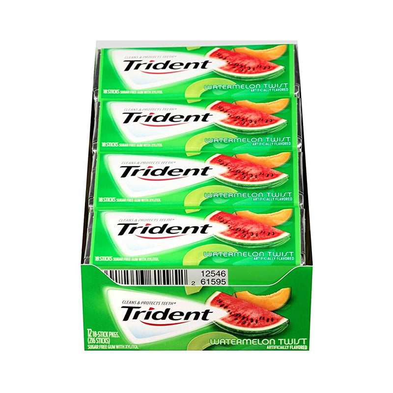 Shop Trident Sugar Free Gum Watermelon Twist, 18 Sticks (Pack Of 12)