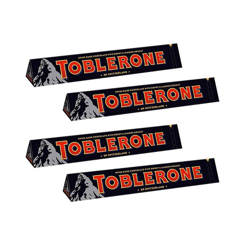 Shop Toblerone Dark Chocolate with Honey and Almond Nougat Pack of 4, x 100 g