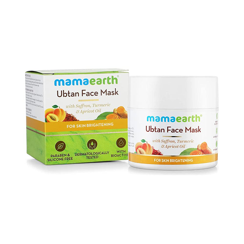 Shop Mamaearth Ubtan Face Mask with Saffron and Turmeric for Skin Brightening and Tan Removal - 100g