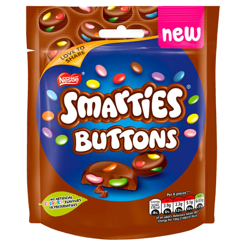 Shop Nestle Smarties Buttons Milk Chocolate, 90g