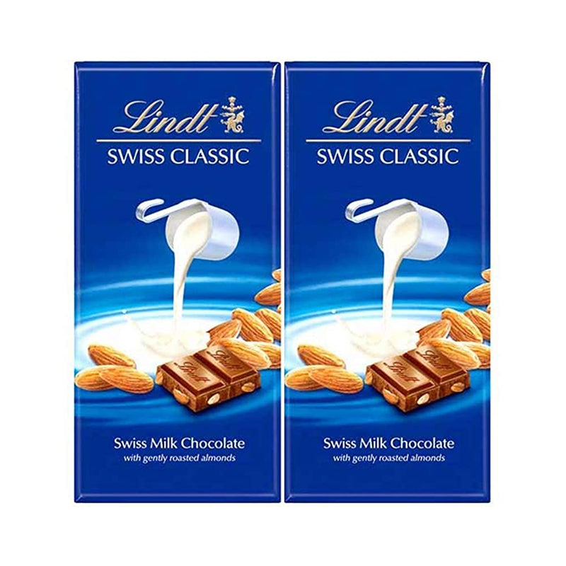 Shop Lindt Swiss Classic Bar Chocolate, Almond, 2 X 100 G