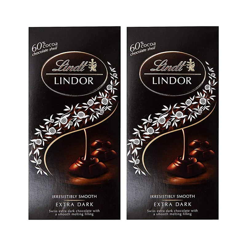 Shop Lindt Lindor Irresistibly Smooth Extra Dark Chocolate, 100gm - (Pack of 2)
