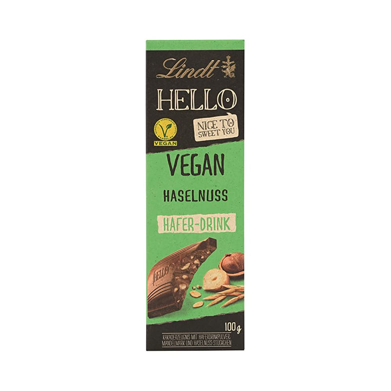 Shop Lindt Hello Vegan Haselnuss Hafer Drink ( Hazelnut Oat Drink ) Milk Chocolate Bar 100G