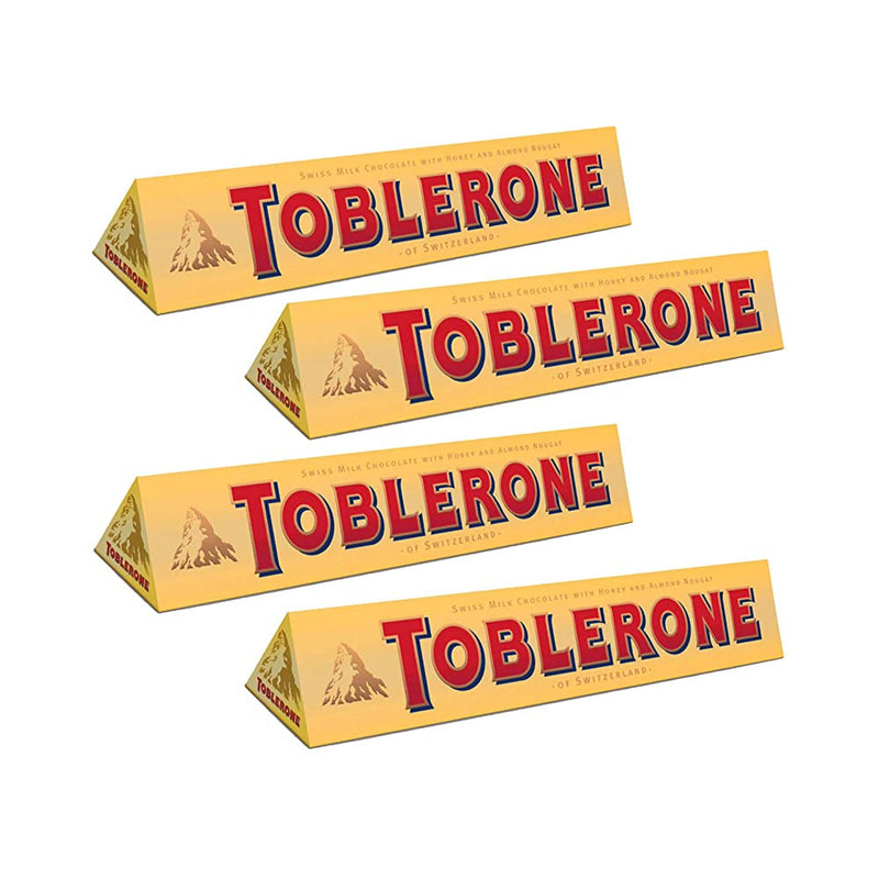 Shop Toblerone Milk Chocolate with Honey and Almond Nougat Pack of 4, x 100 g