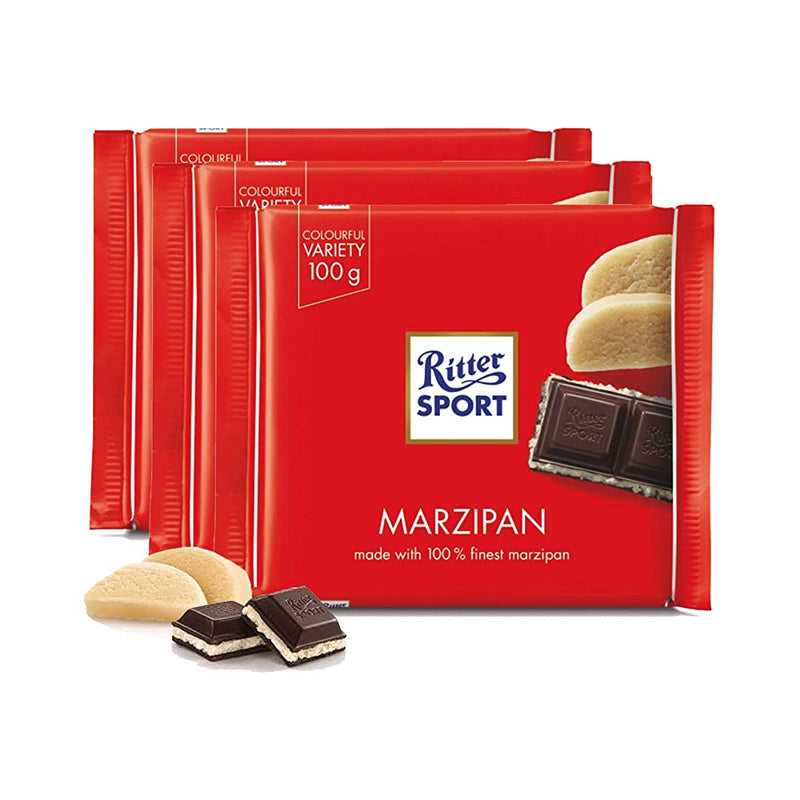 Shop Ritter Sport Marzipan Dark Chocolate, 100 g - 3 Pack
