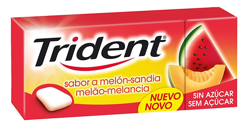 Shop Trident Sugar Free Sabor A Sandia-Melon Watermelon flavor Gum (Pack of 3), 14.5g Each