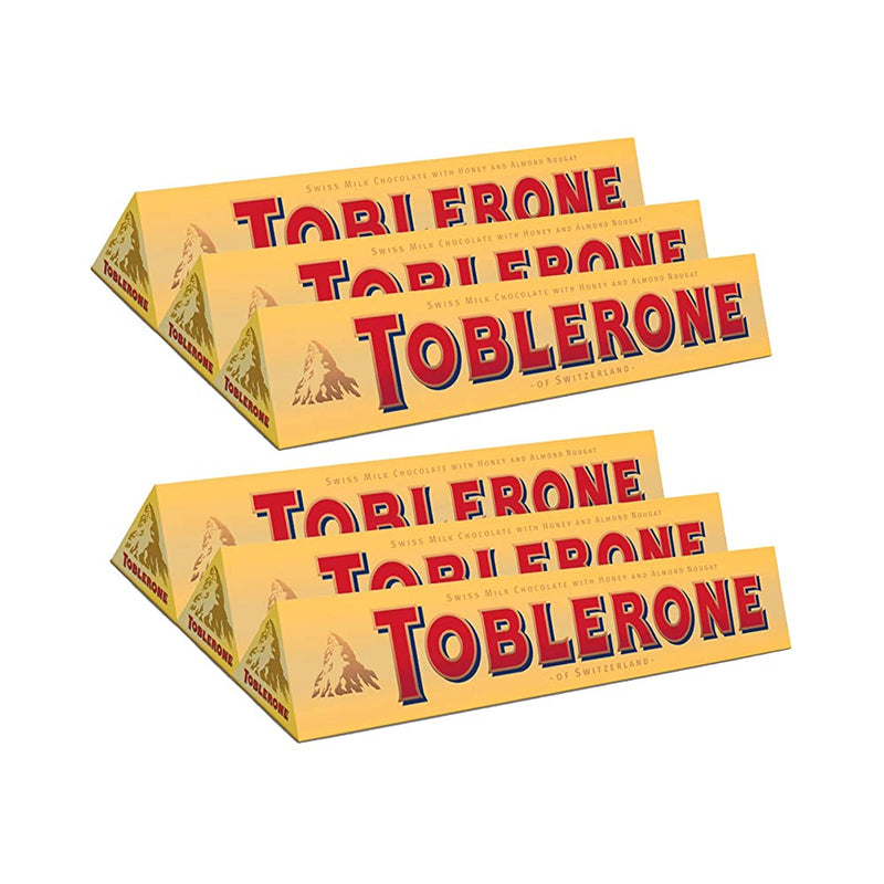 Shop Toblerone of Switzerland Milk Chocolate with Honey and Almond Nougat - 6 Pack Pouch, 6 x 100 g