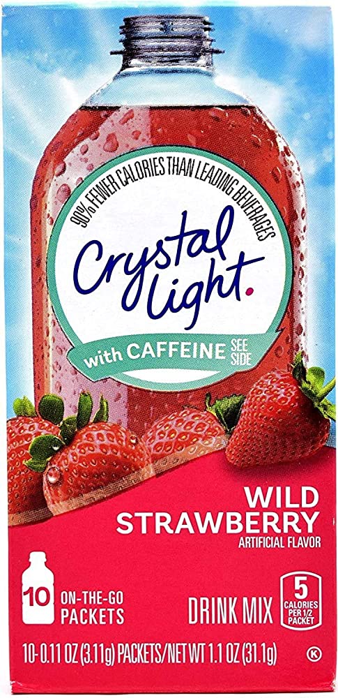 Shop Crystal Light Wild Strawberry with Caffeine 10 Go Packet Drink Mix, 31.1g