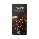Shop Lindt Swiss Classic Dark Chocolate - Roasted Hazelnuts, 100g Carton