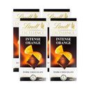 Shop Lindt Excellence Orange Intense Dark Chocolate, 4 x 100 g