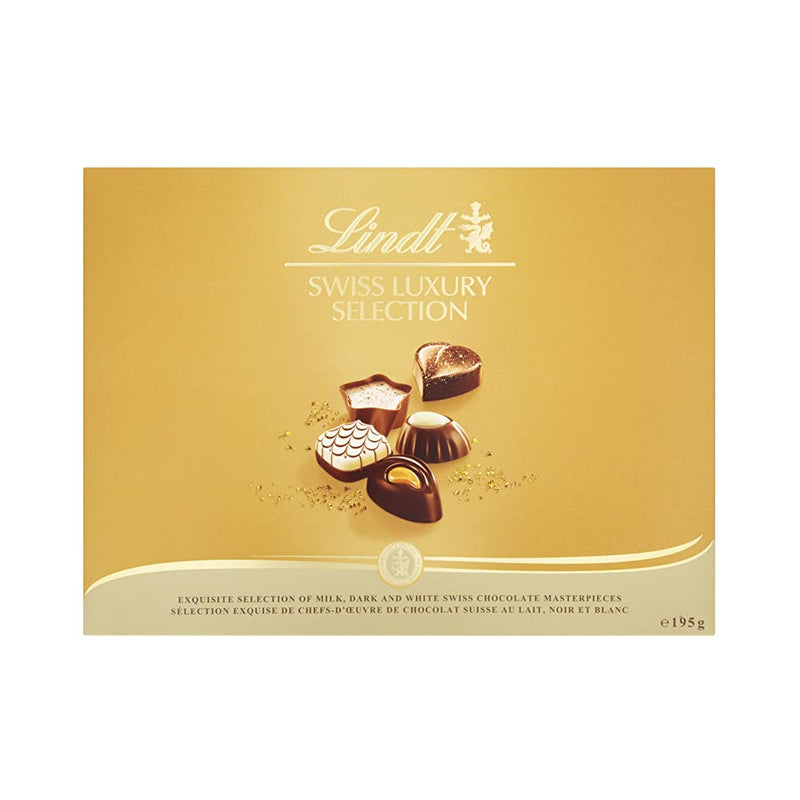 Shop Lindt Swiss Luxury Finest Selection of Dark, Milk and White Chocolate Pralines (195g)