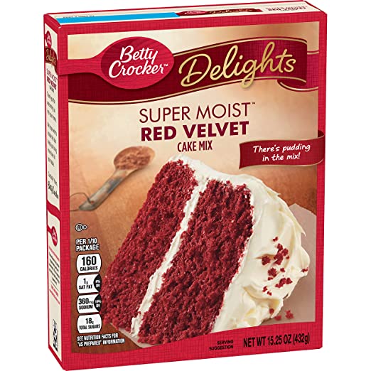 Betty Crocker Delights Super Moist Red Velvet Cake Mix Pouch, 432 g