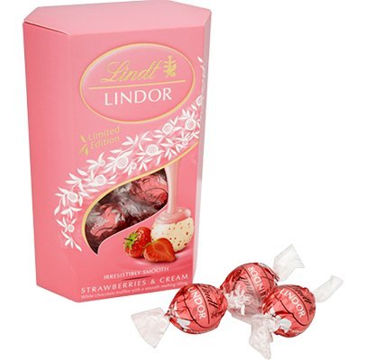 Shop Lindt Lindor Strawberry & Cream White Chocolate Truffle 200GM