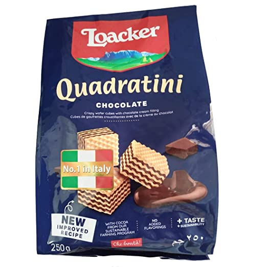 Loacker Quadratini Chocolate 250g - Italy