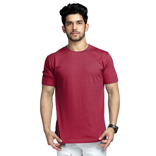 Shop High on Fashion Basic Maroon Solid Tshirt