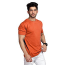 Shop High on Fashion Basic Sunrise Orange Solid Tshirt