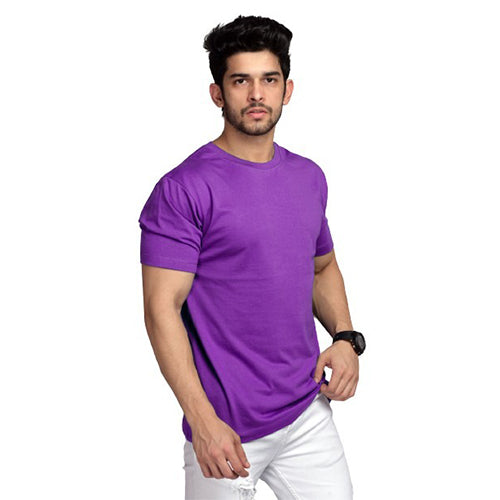 Shop High on Fashion Basic Warm Purple Solid Tshirt