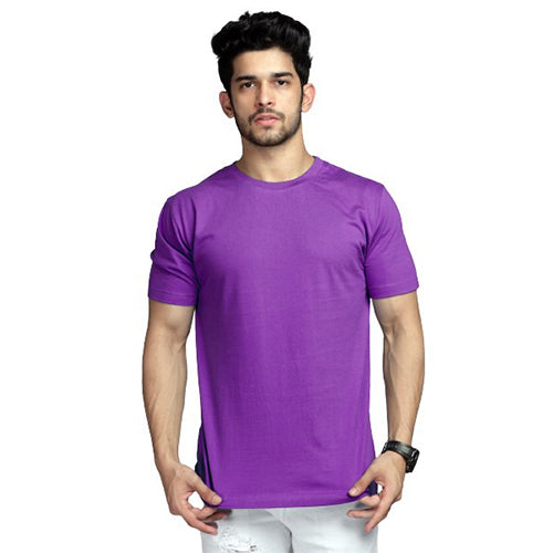 Shop High on Fashion Basic Warm Purple Solid Tshirt