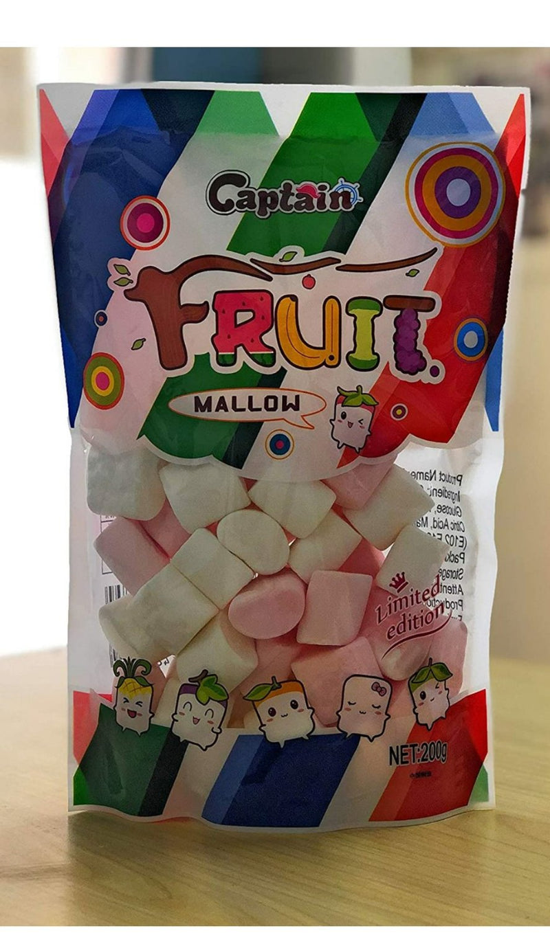 Shop Captain Fruit Marshmallows (Halal) Pink & White Color 200GM