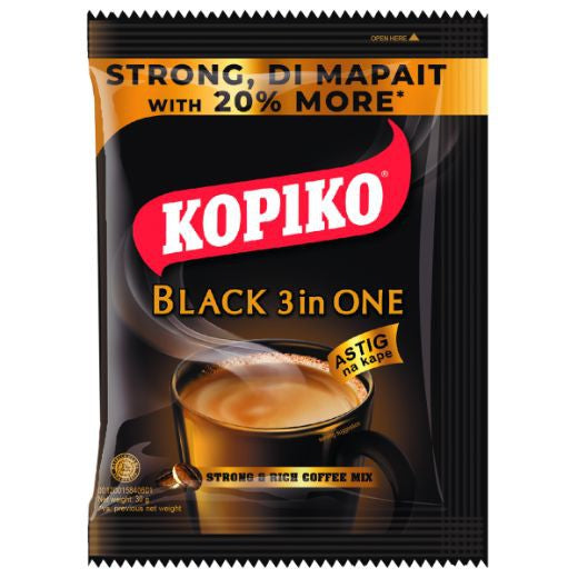 Shop Kopiko Black 3 in 1 Strong & Rich Coffee Mix (10*25g) 250g